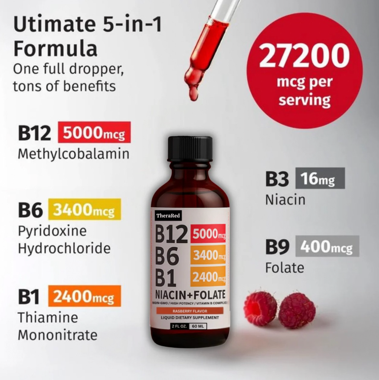 TheraRed™ Adults B12 Vitamin Liquid Drops